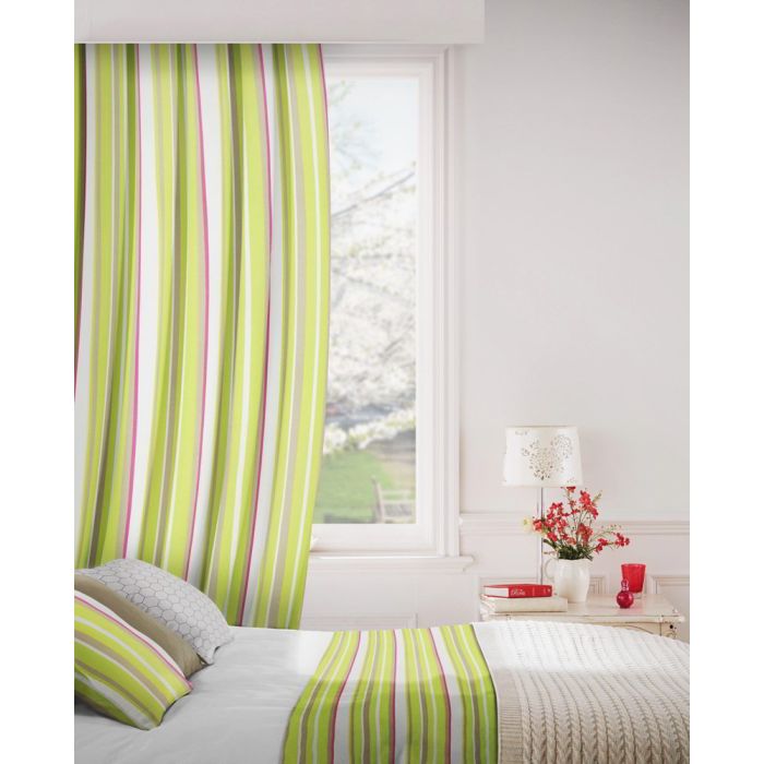 Fiesta 274 Lime Beige Curtains Room Shot Mock up