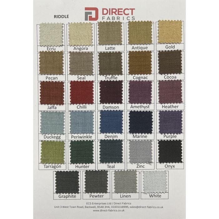 Riddle Fabric Colour Card