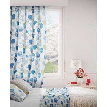 Eden 166 Aqua Lime Curtains Room Shot Mock up