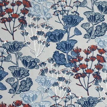 Flourish 150 Blue Grey Fire Resistant Fabric