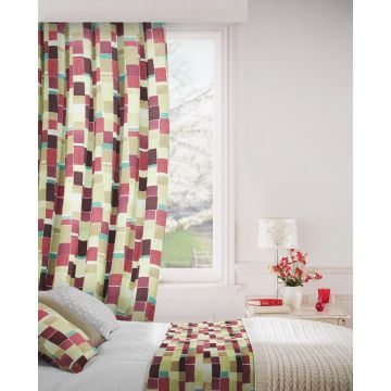 Jitterbug 681 Mulberry Linen Curtains Room Shot Mock up