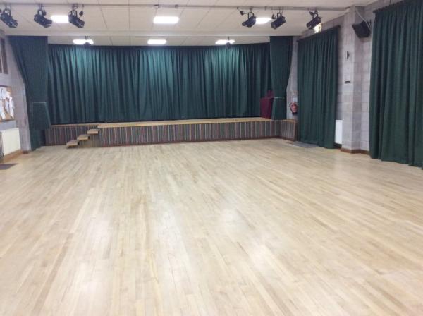 Village Hall - Long Curtains & Stage