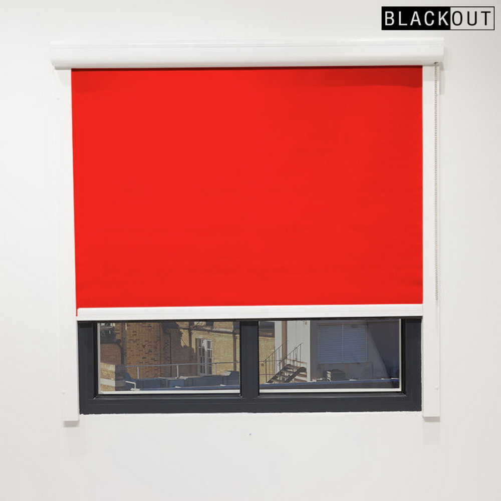 Cassette Roller Blinds Mockup2 Blackout Scarlet