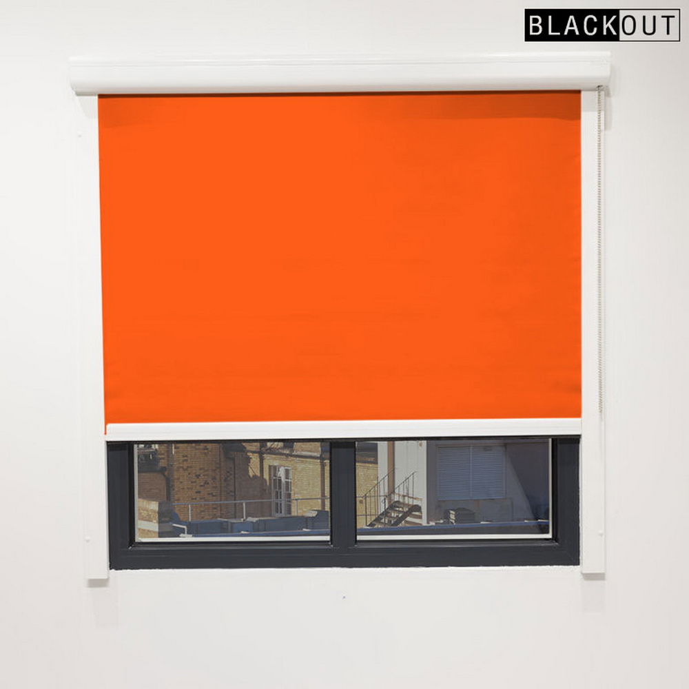 Cassette Roller Blinds Mockup2 Blackout Tangerine